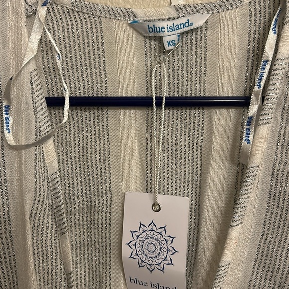 Blue Island Women Vertical Striped Swimsuit Cover Up Size XS - Picture 8 of 8